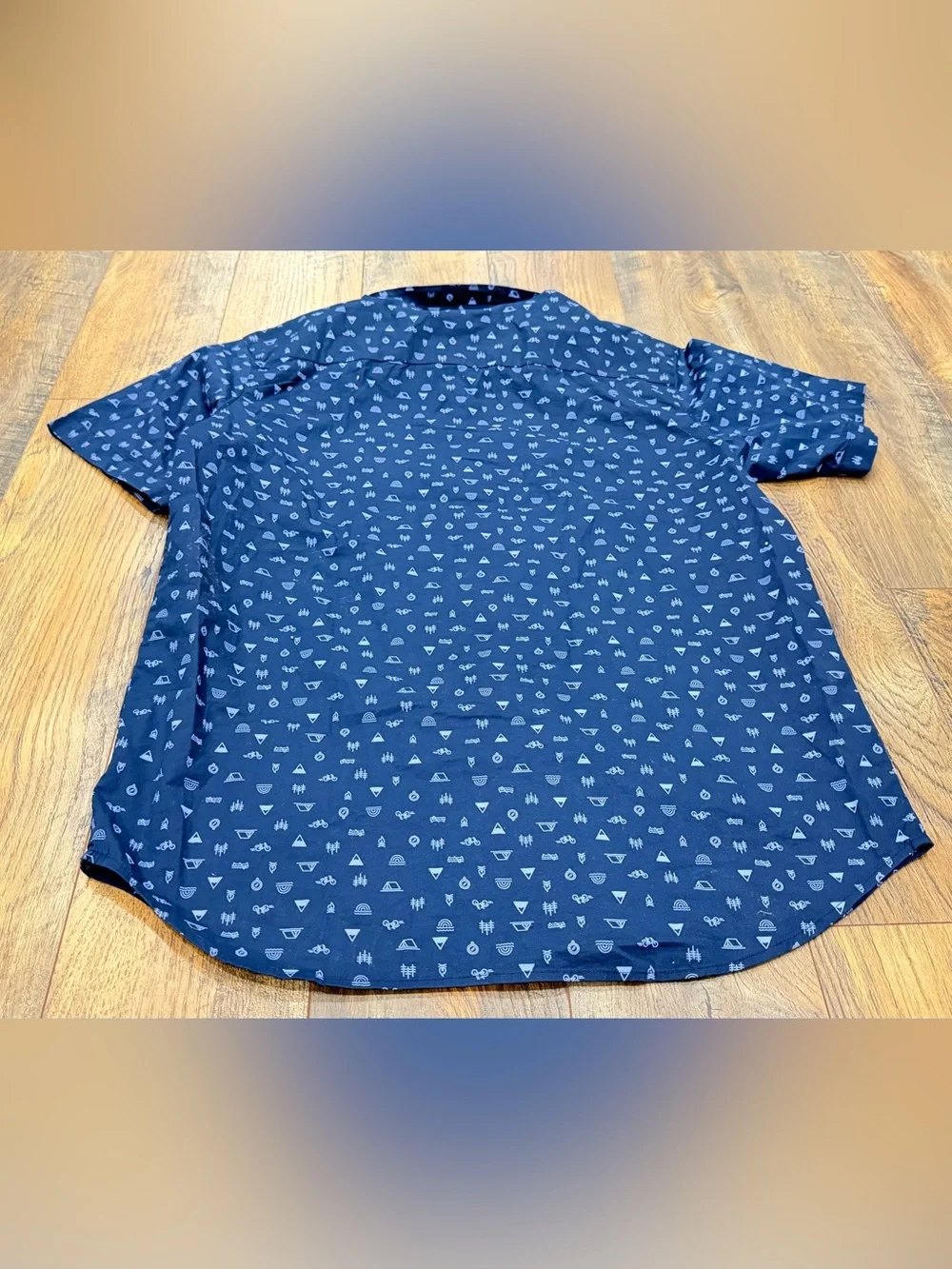 Columbia Shirt Mens Size Medium Blue Patterned Button Up Short Sleeve